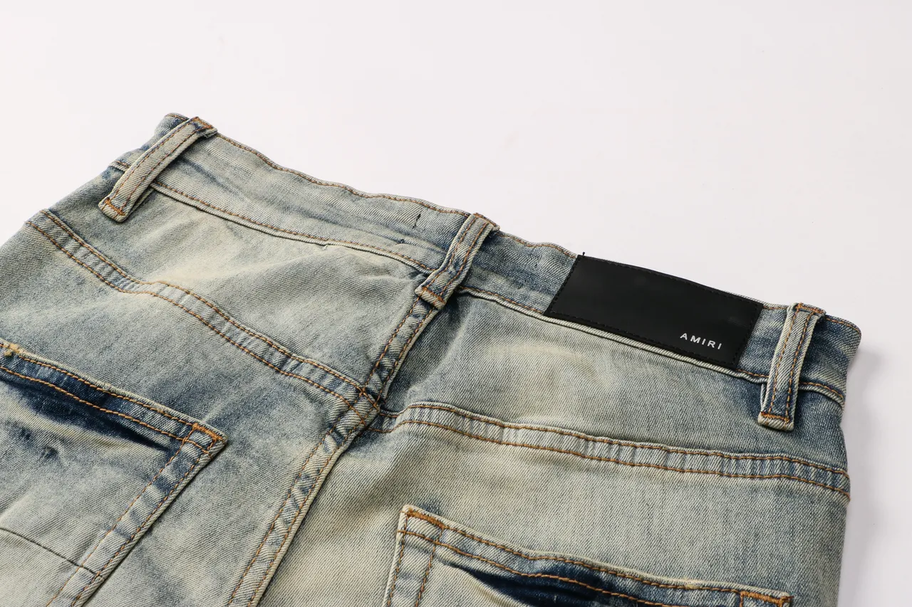 Amiri Bandana-Print Distressed-Effect Jeans 15