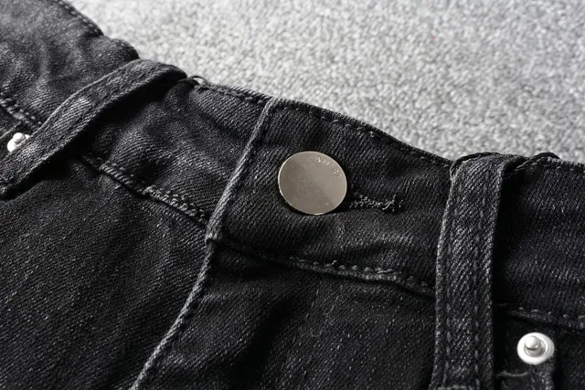 Amiri Biker Distressed Black Denim Jeans 3