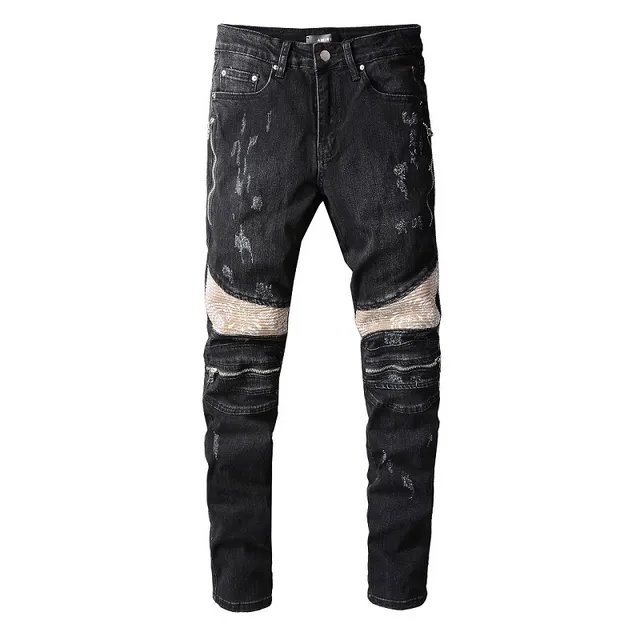 Amiri Biker Distressed Black Denim Jeans 5