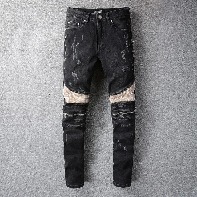 Amiri Biker Distressed Black Denim Jeans 6