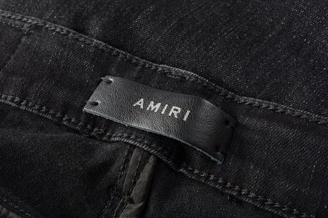 Amiri Biker Distressed Black Denim Jeans 7