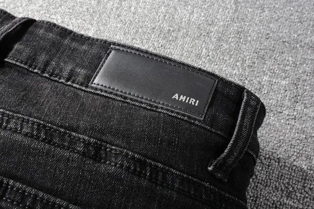 Amiri Biker Distressed Black Denim Jeans 9