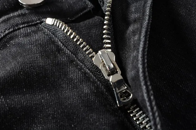 Amiri Biker Distressed Black Denim Jeans 14