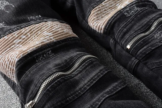 Amiri Biker Distressed Black Denim Jeans 17