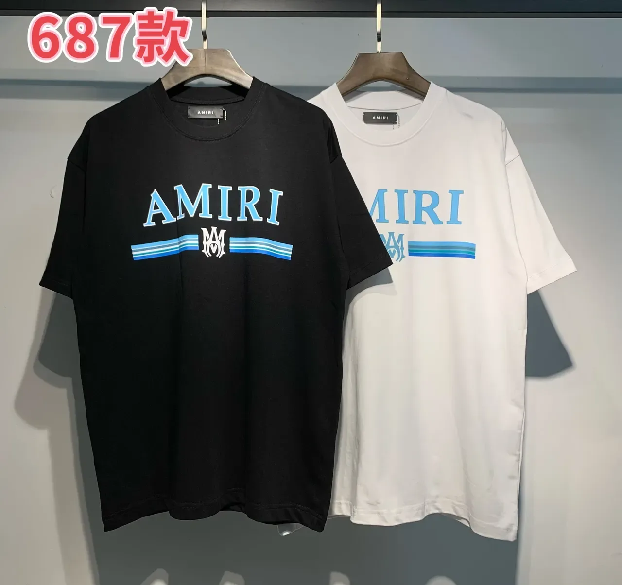 Amiri Black White Graphic Print Crew Neck T-Shirt 7