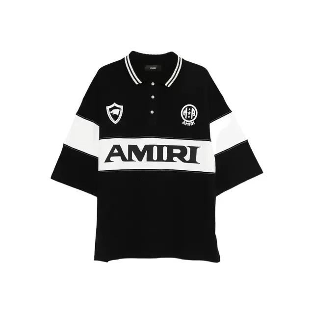 Amiri Color-Blocked Football-Inspired Logo Polo Shirt 2