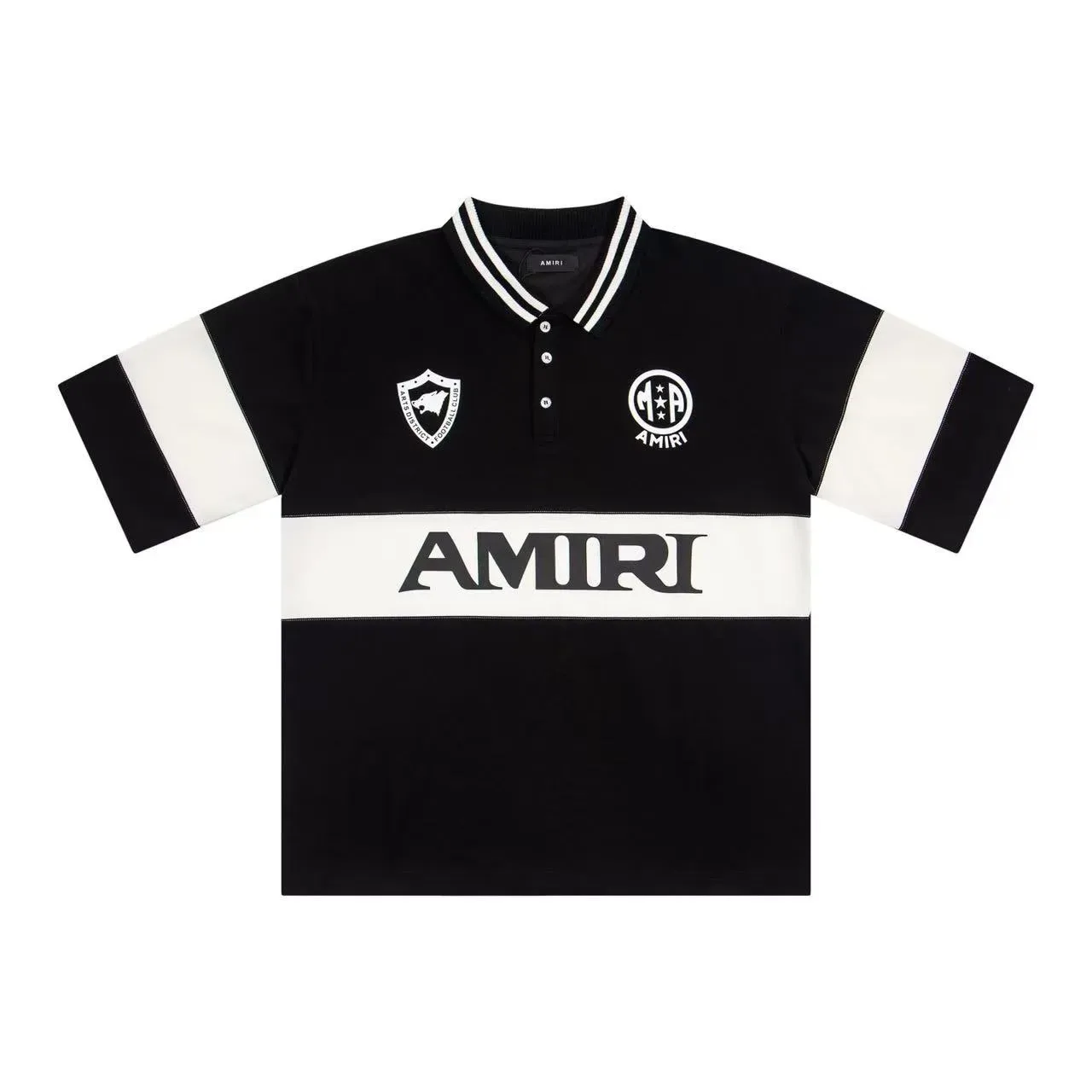 Amiri Color-Blocked Football-Inspired Logo Polo Shirt 3
