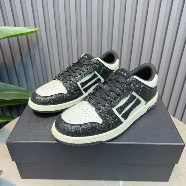 Amiri MA Court Tênis Lifestyle Preto Brilhante e Branco 8