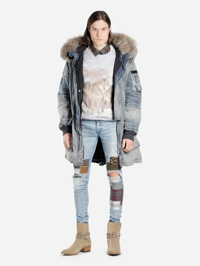 Amiri Patchwork Distressed Logo Jeans 13