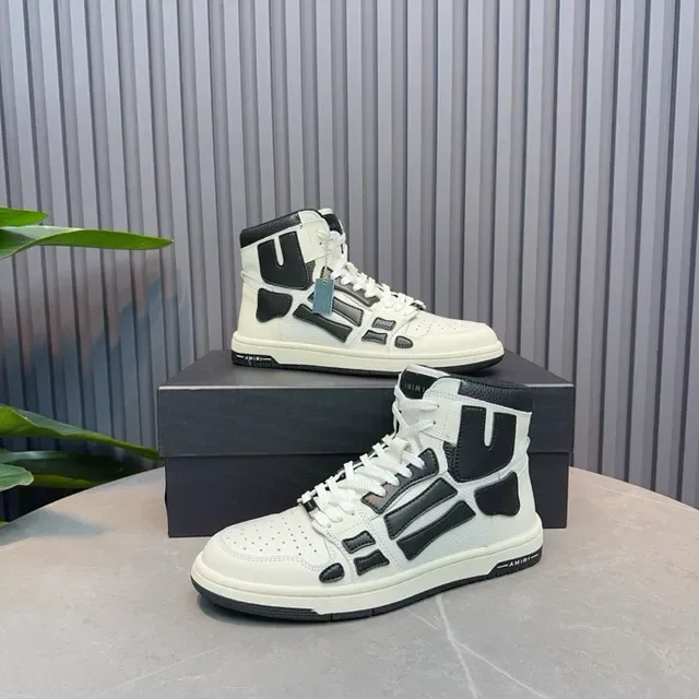 Amiri Skel Top High Off-White and Black حذاء أسلوب الحياة 3