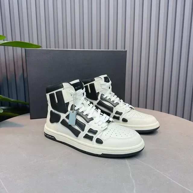 Amiri Skel Top High Off-White and Black حذاء أسلوب الحياة 4
