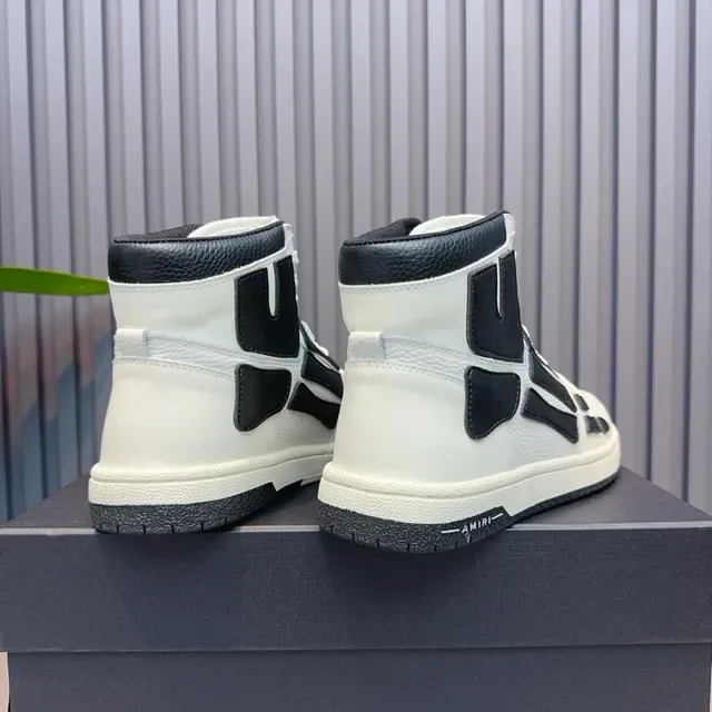 Amiri Skel Top High Off-White and Black حذاء أسلوب الحياة 7
