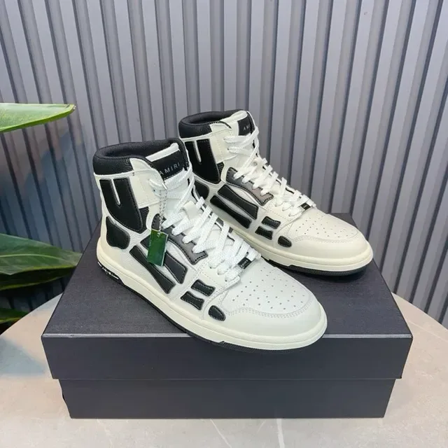 Amiri Skel Top High Off-White and Black حذاء أسلوب الحياة 9