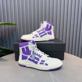 Amiri Skel Top High White and Purple Lifestyle Sneakers