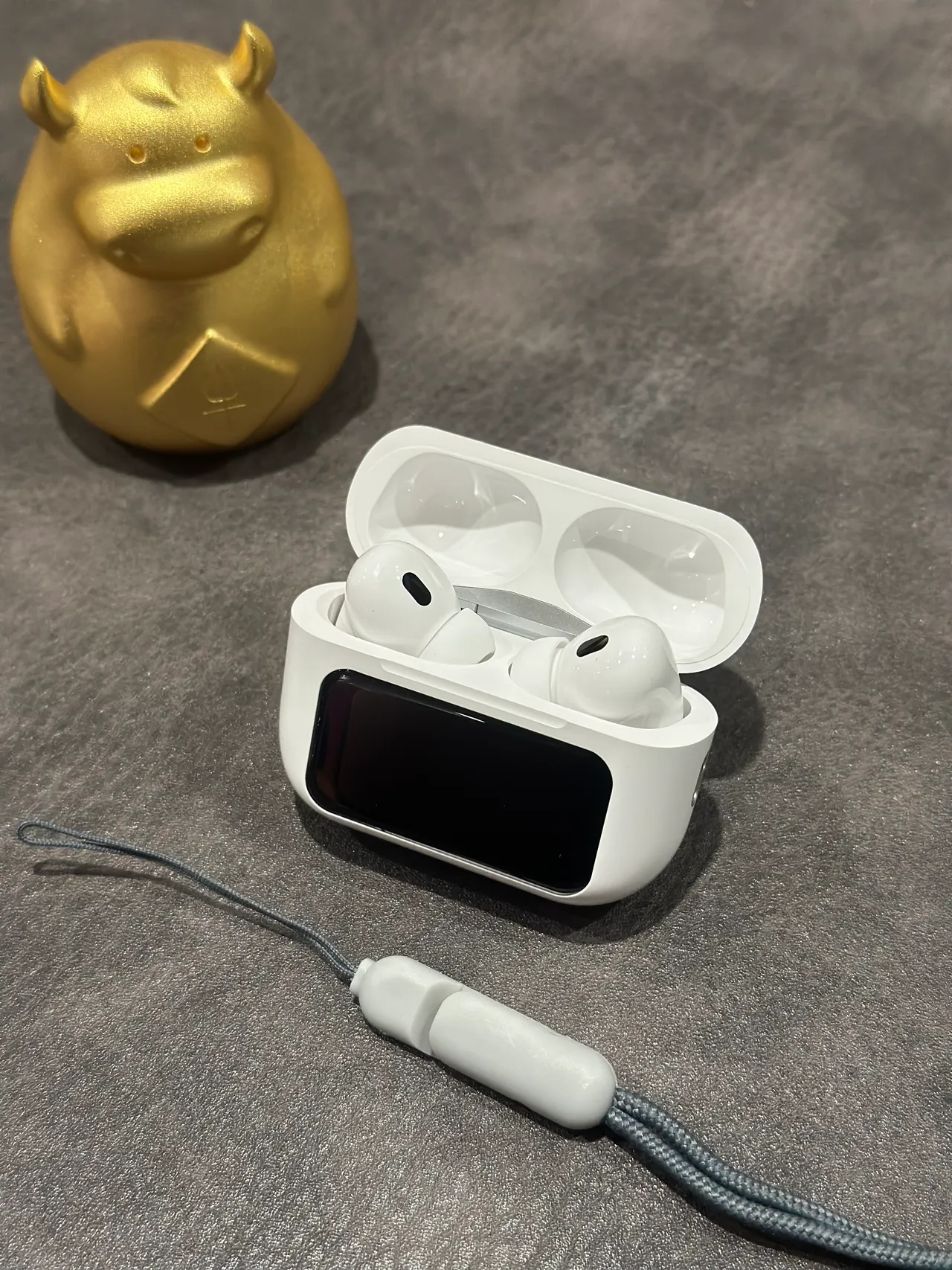Apple AirPods Pro White Gray Matte Finish Integrated Color Display TWS Earbuds 4