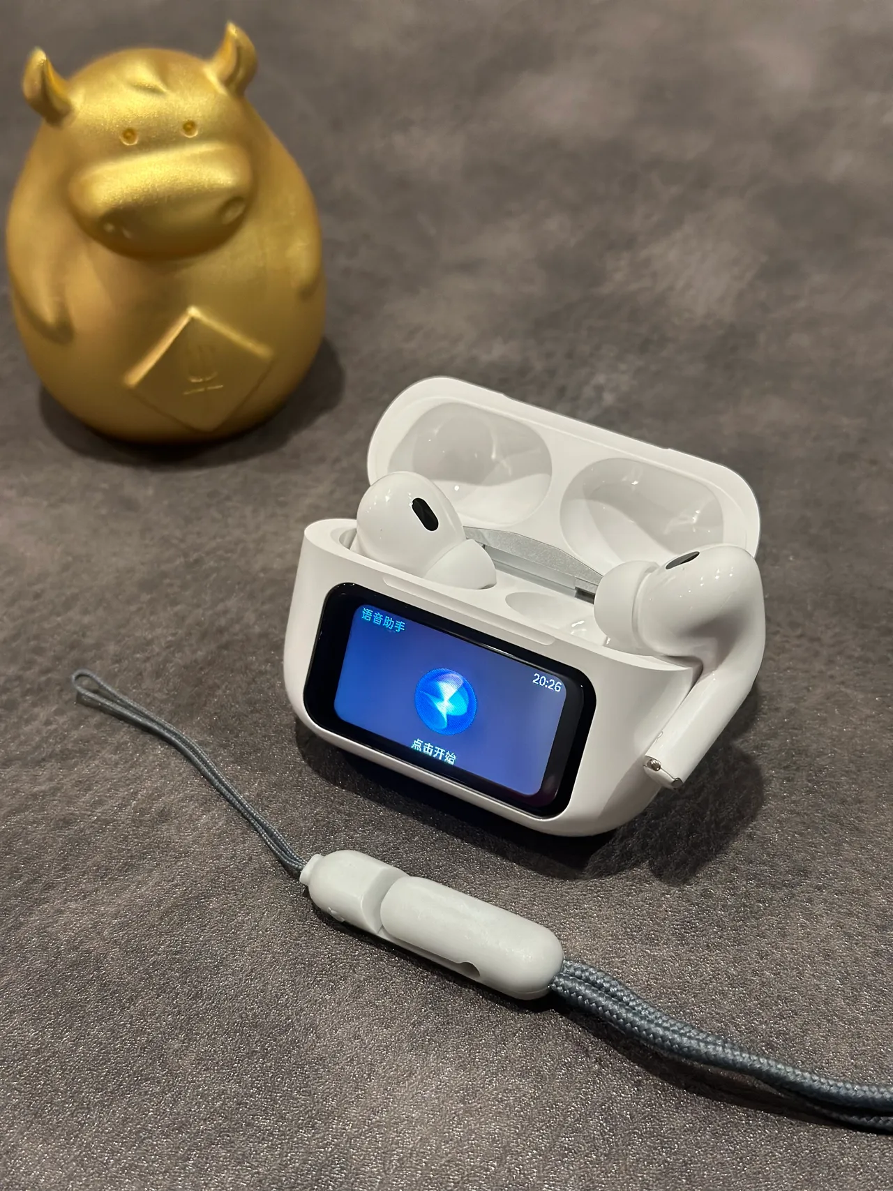 Apple AirPods Pro White Gray Matte Finish Integrated Color Display TWS Earbuds 6