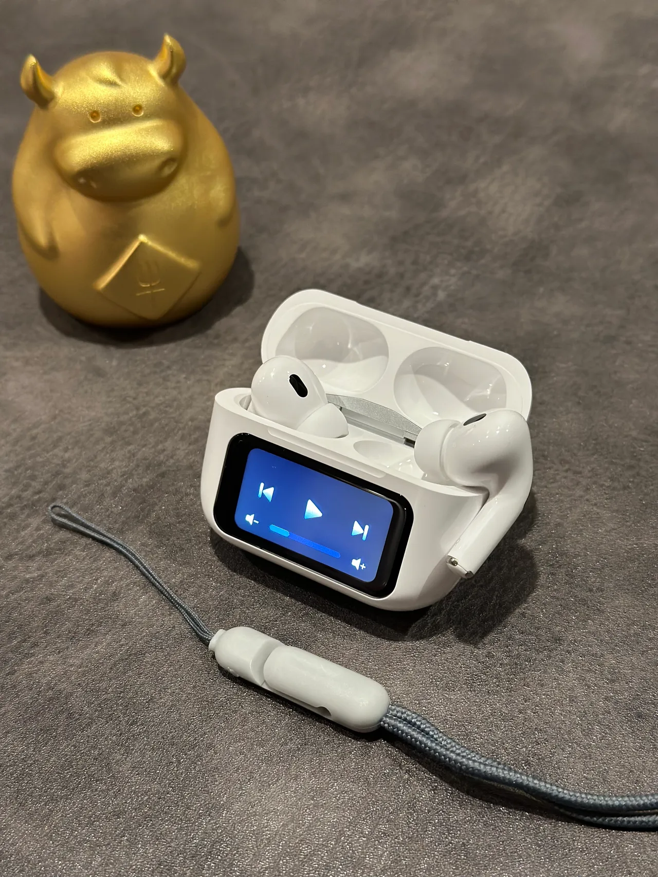 Apple AirPods Pro White Gray Matte Finish Integrated Color Display TWS Earbuds 7