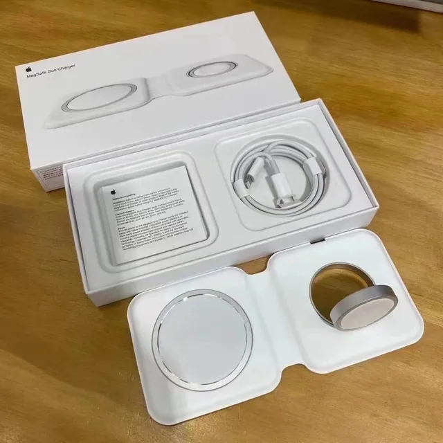 شاحن قابل للطي Apple MagSafe Duo أبيض فضي ثنائي لفائف 4