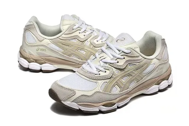 ASICS Beige Marron Chaussures Lifestyle à Panels en Maille Respirants et Cage Synthétique en Couches 3