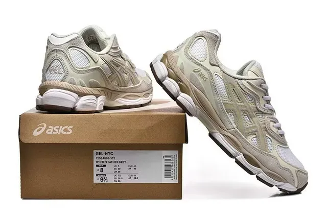 ASICS Beige Marron Chaussures Lifestyle à Panels en Maille Respirants et Cage Synthétique en Couches 6