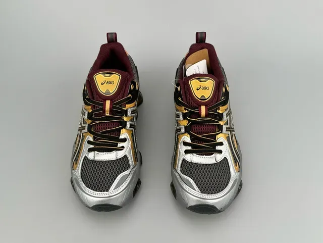 ASICS Black Gold Mesh And Synthetic Overlay Upper Visible Gel Cushioning Pods Running Shoes 8