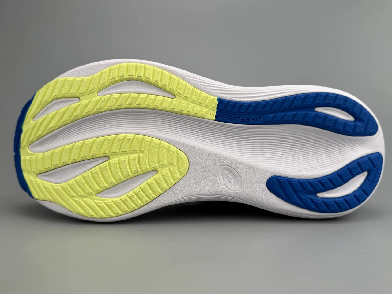 ASICS Blue White Engineered Knit Upper Rockered Midsole Running Shoes 6