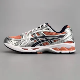 ASICS Gel-Kayano 14 Silver Peach Navy Running Shoes