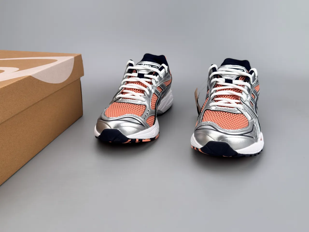ASICS Gel-Kayano 14 Silver Peach Navy tênis de corrida 3