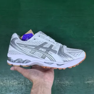 ASICS Gel-Kayano White Silver Gum Running Shoes