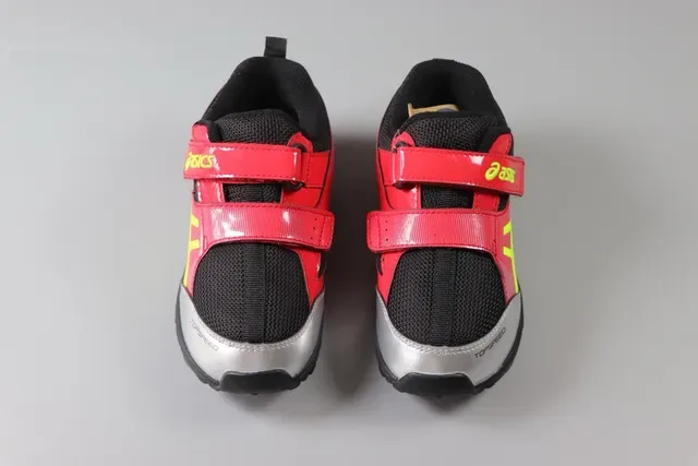 ASICS Red Black Velcro Strap Closure Synthetic/mesh Upper Lifestyle Sneakers 5