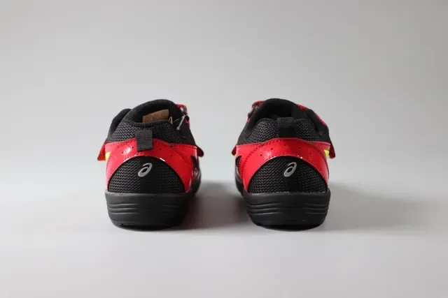 ASICS Red Black Velcro Strap Closure Synthetic/mesh Upper Lifestyle Sneakers 6