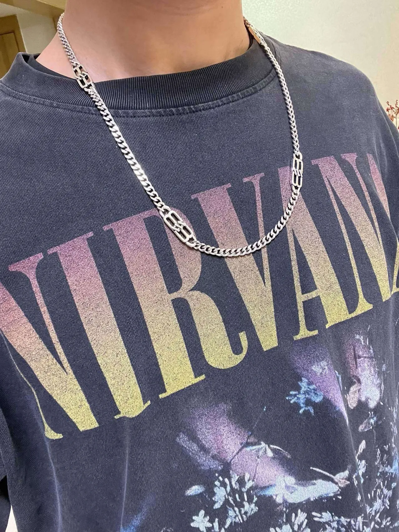Balenciaga BB Chain Silver-Tone Curb Necklace 2