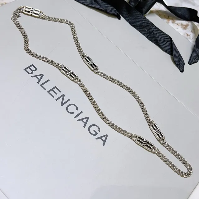 Balenciaga BB Chain Silver-Tone Curb Necklace 3