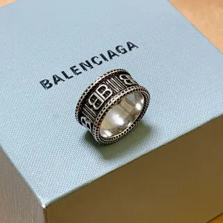 Balenciaga BB Monogram Wide Band Ring