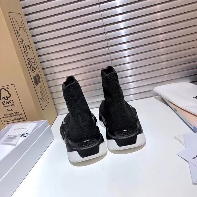 Balenciaga noir blanc Sock-Fit Knit Upper Sculpted Multi-Part Sole Lifestyle Sneakers 4