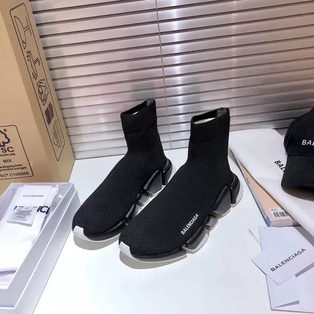Balenciaga noir blanc Sock-Fit Knit Upper Sculpted Multi-Part Sole Lifestyle Sneakers 6