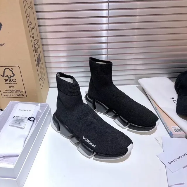 Balenciaga noir blanc Sock-Fit Knit Upper Sculpted Multi-Part Sole Lifestyle Sneakers 7