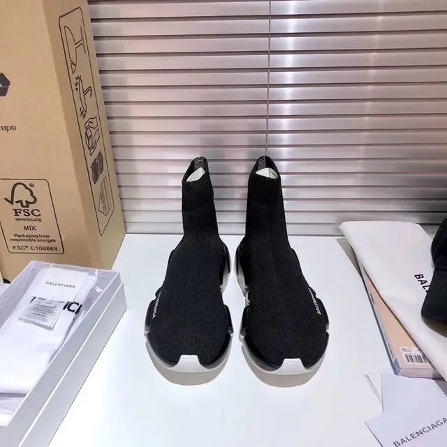 Balenciaga noir blanc Sock-Fit Knit Upper Sculpted Multi-Part Sole Lifestyle Sneakers 9