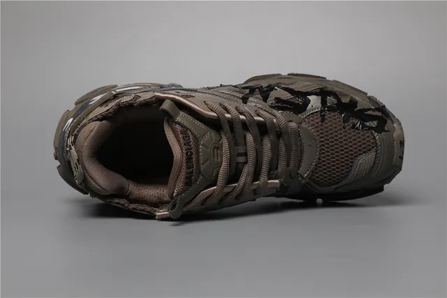 Balenciaga Sneakers Marron Noir Silhouette Maille Et Overlays Synthétiques Chunky 7