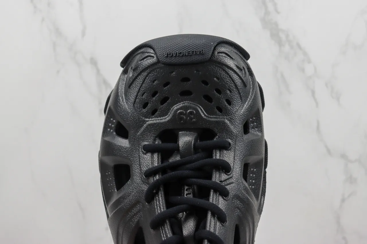 Balenciaga Defender Black Monolithic Rubber Chunky Sneaker 6