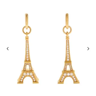 Balenciaga Aretes Eiffel Tower Pavé Cristal Tono Dorado