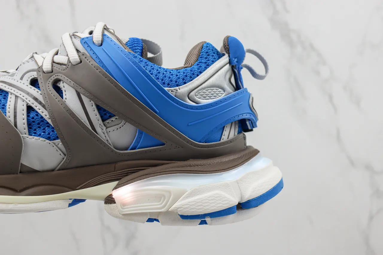 Balenciaga Gray Blue Open Cage Upper Layered Multi-Density Sole Chunky Sneakers 7