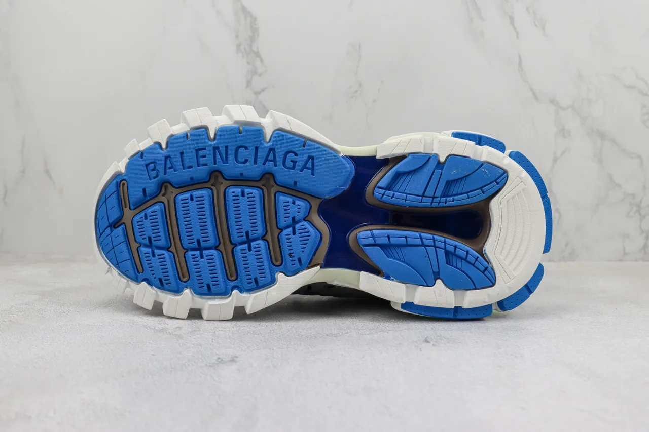 Balenciaga Gray Blue Open Cage Upper Layered Multi-Density Sole Chunky Sneakers 8
