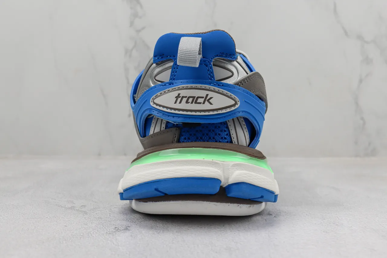 Balenciaga Gray Blue Open Cage Upper Layered Multi-Density Sole Chunky Sneakers 9