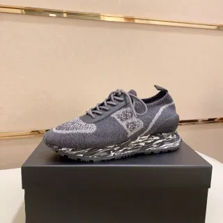 Balenciaga Gray White Knit Upper Sculpted Wave Midsole Lifestyle Sneakers