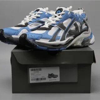 Balenciaga Runner أزرق أبيض رمادي Chunky Sneakers
