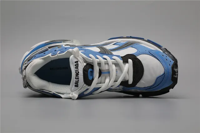 Balenciaga Runner أزرق أبيض رمادي Chunky Sneakers 7