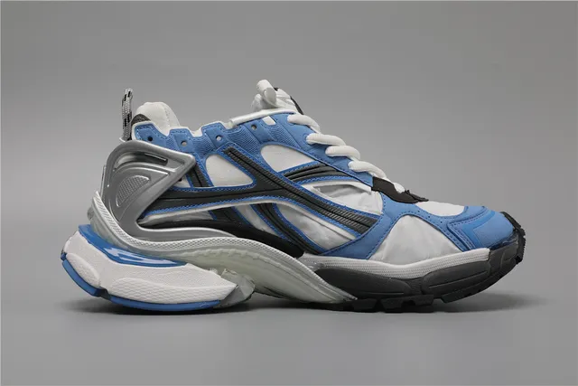 Balenciaga Runner أزرق أبيض رمادي Chunky Sneakers 8
