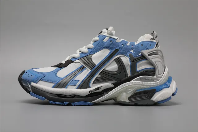 Balenciaga Runner أزرق أبيض رمادي Chunky Sneakers 9