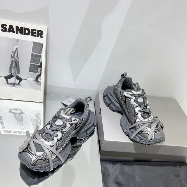 Balenciaga Runner Tênis Cinza Metálico Chunky 8